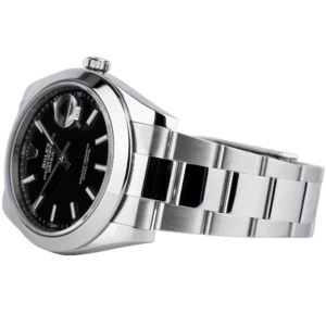 Rolex Datejust 41 Black Smooth Oyster 2018 Pre-owned 3