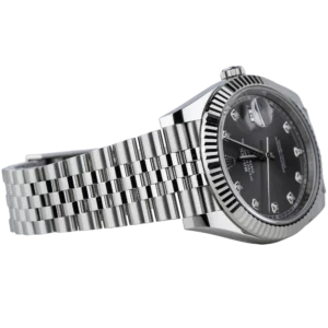Rolex Datejust 41 Rhodium Diamonds Steel Fluted Jubilee (4)