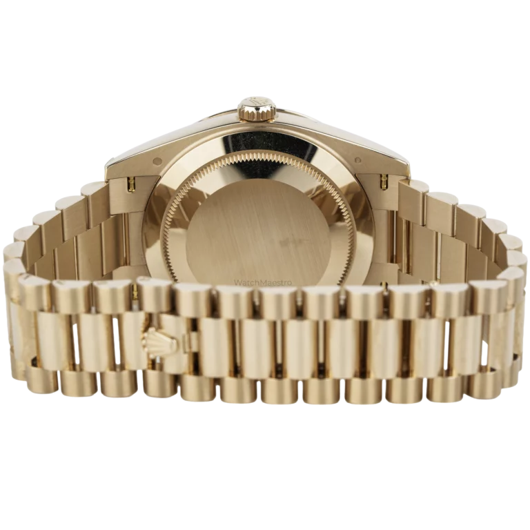 Rolex Day Date 40 Green Rose Gold Diamond Bezel (6)