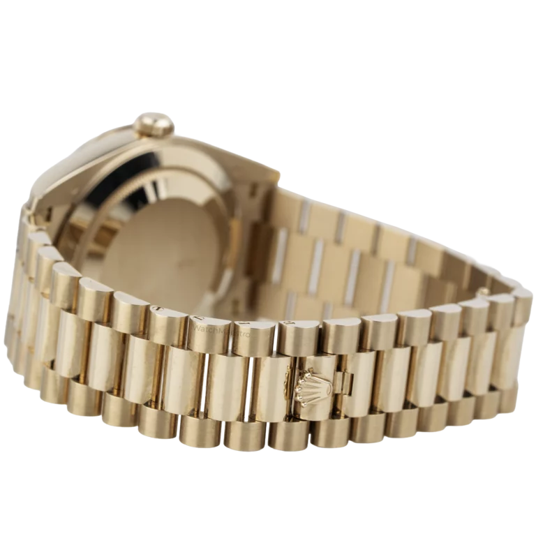 Rolex Day Date 40 Green Rose Gold Diamond Bezel (8)