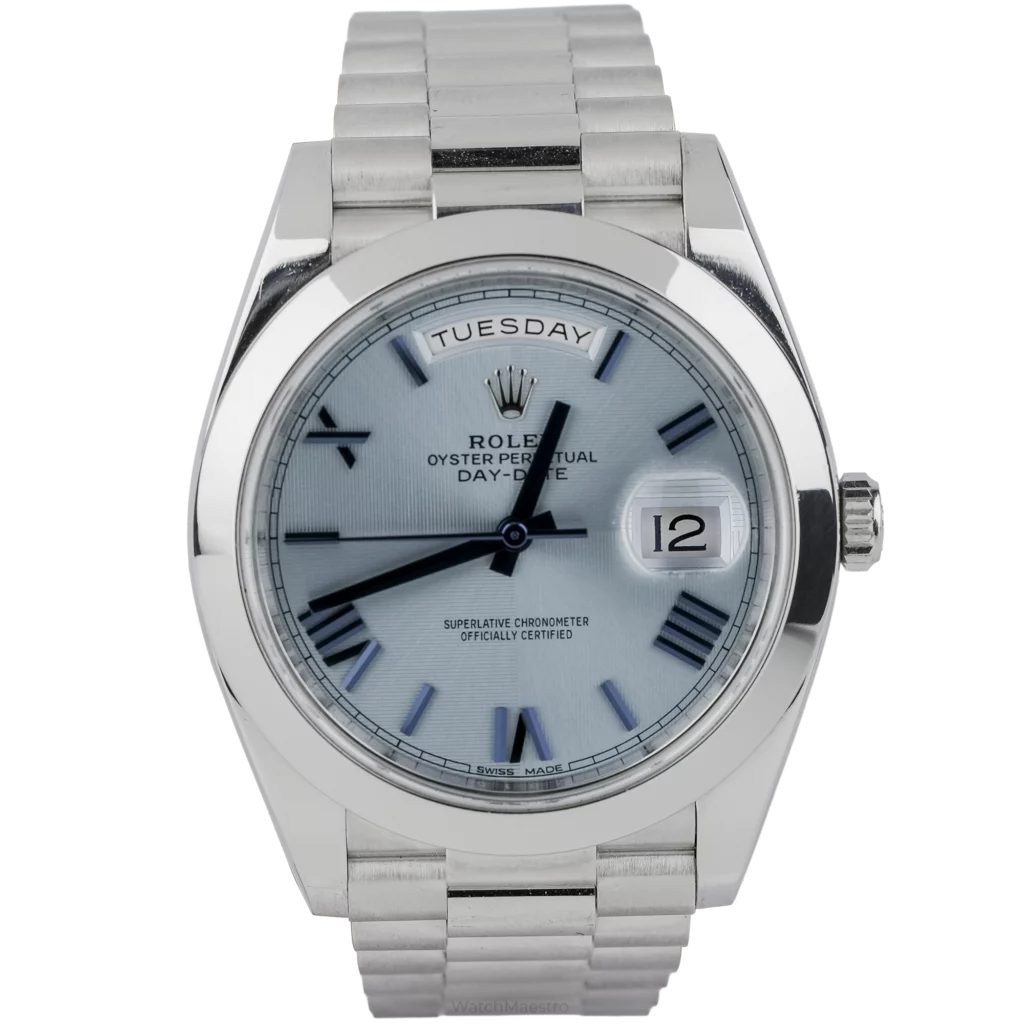 Rolex Day Date Platinum Ice Blue Roman Dial (1)