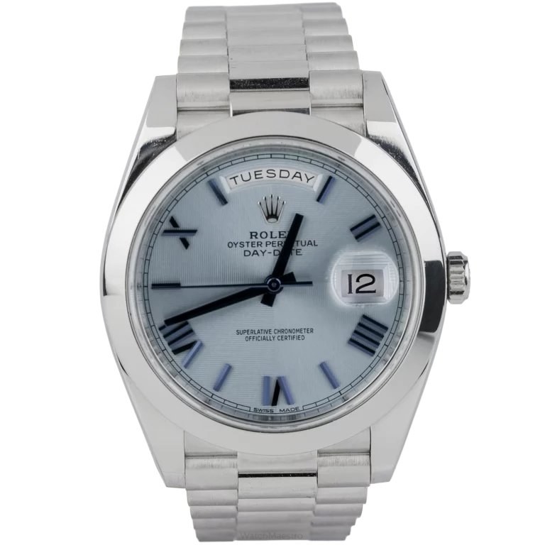 Rolex Day Date Platinum Ice Blue Roman Dial (1)