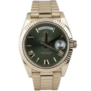 Rolex Day Date Rose Gold Olive Roman (1)
