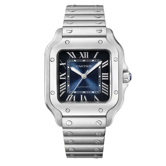 Cartier Santos Blue Roman Medium
