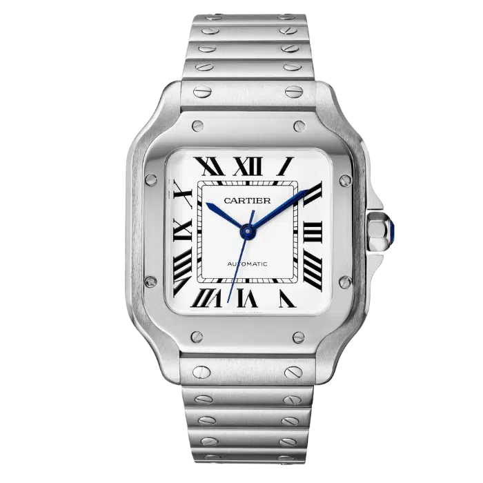 Cartier-Santos-White-Roman-Steel-Medium-Product