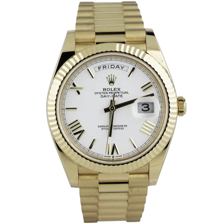 Rolex Day Date 40 YG White Roman (1)