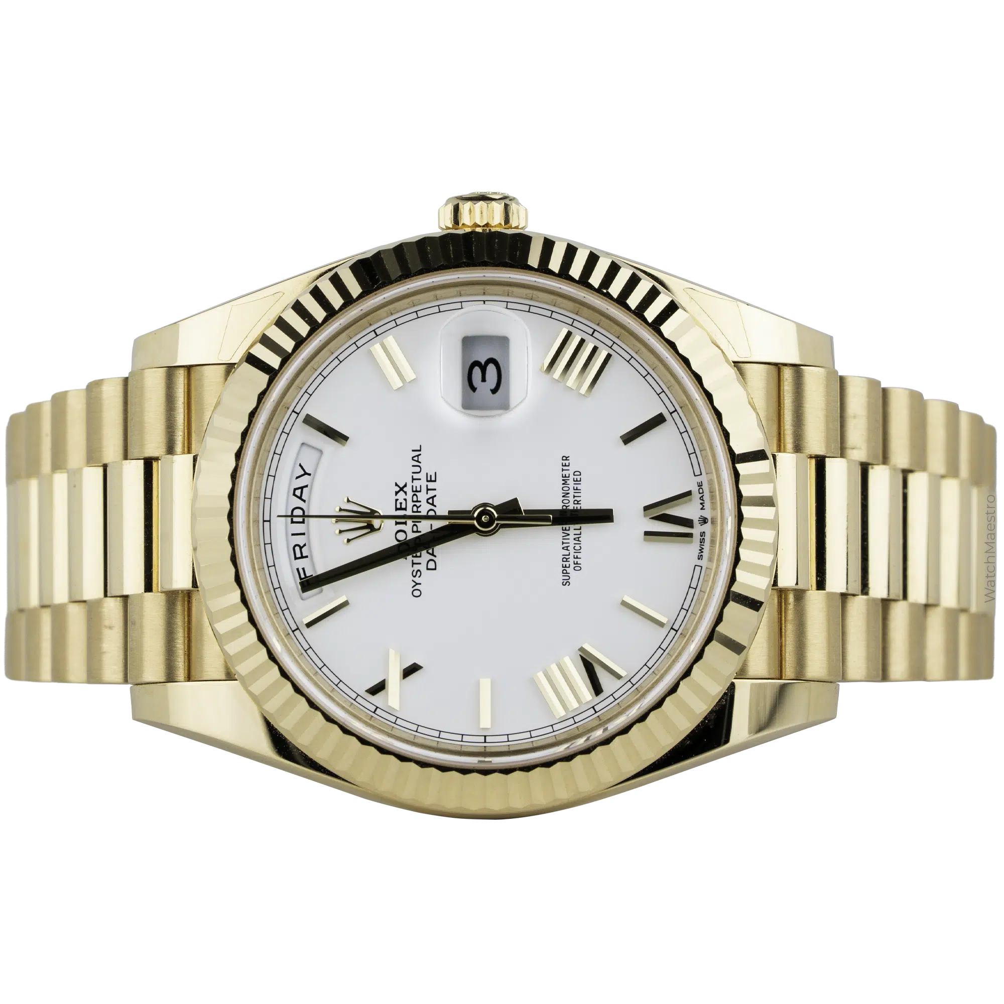 Rolex Day Date 40 YG White Roman (2)