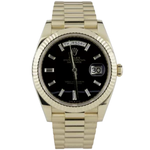 Rolex Day Date 40 Yellow Gold Onyx Diamond Dial (1)