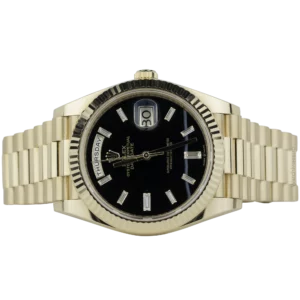 Rolex Day Date 40 Yellow Gold Onyx Diamond Dial (2)