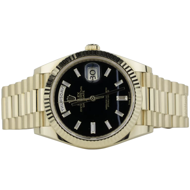 Rolex Day Date 40 Yellow Gold Onyx Diamond Dial (2)