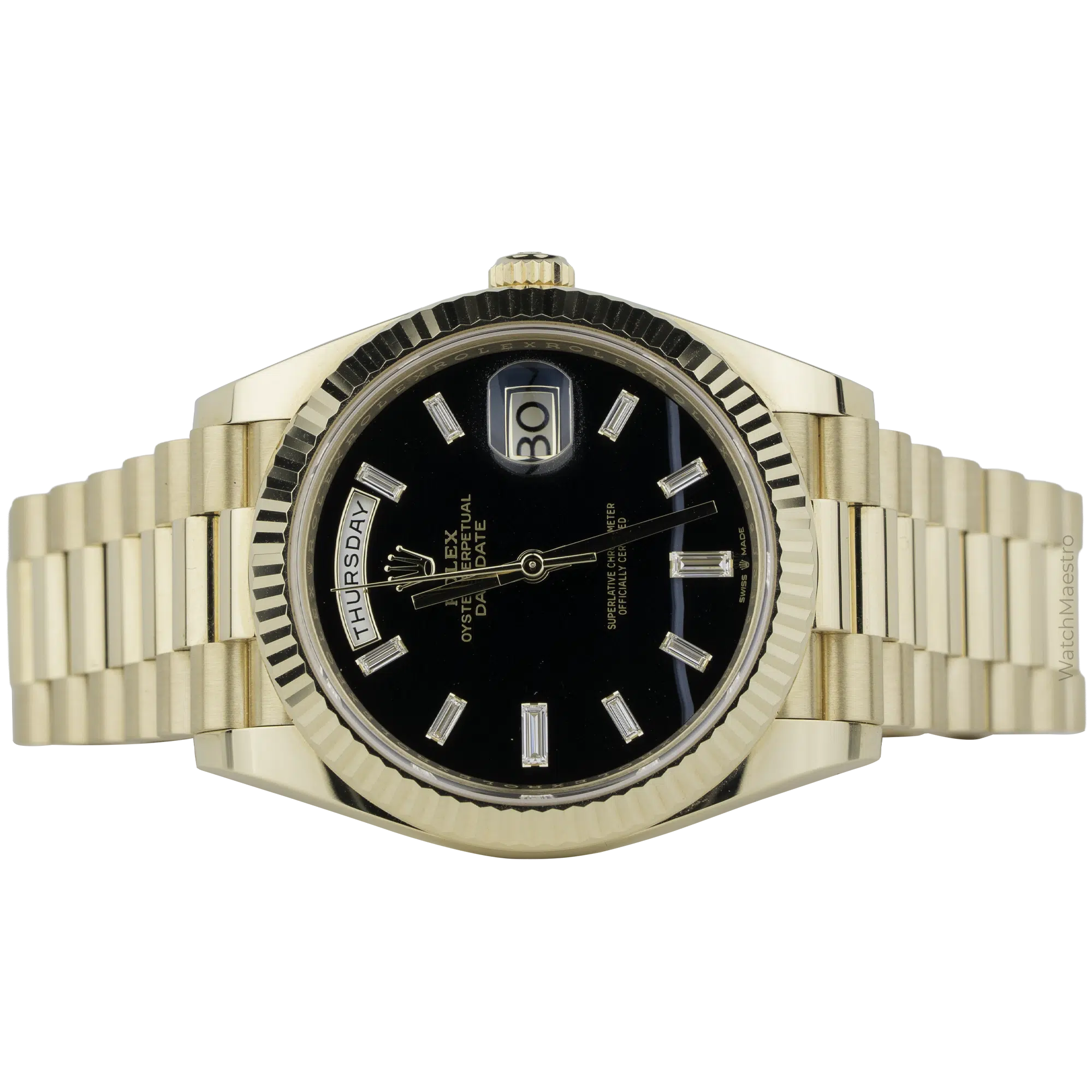 Rolex Day Date 40 Yellow Gold Onyx Diamond Dial (2)