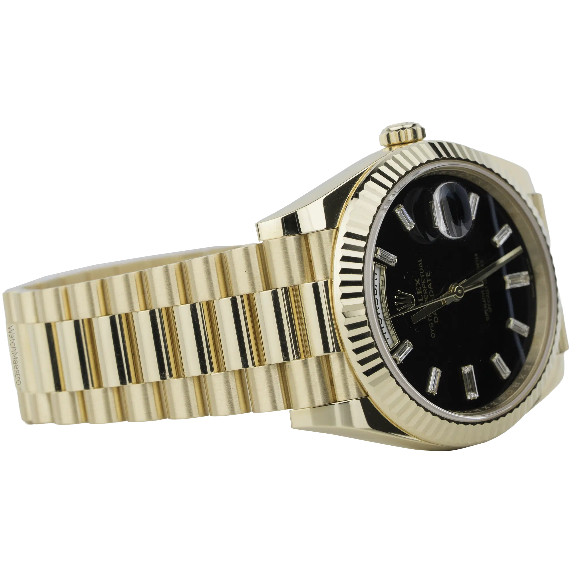Rolex Day Date 40 Yellow Gold Onyx Diamond Dial (4)