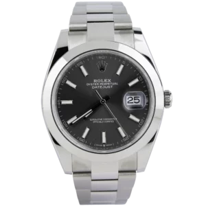 Rolex Datejust 41 Grey Smooth Bezel Oyster Bracelet (1)