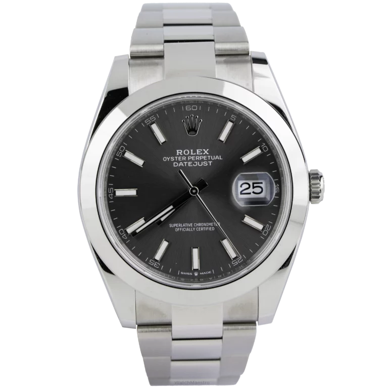 Rolex Datejust 41 Grey Smooth Bezel Oyster Bracelet (1)