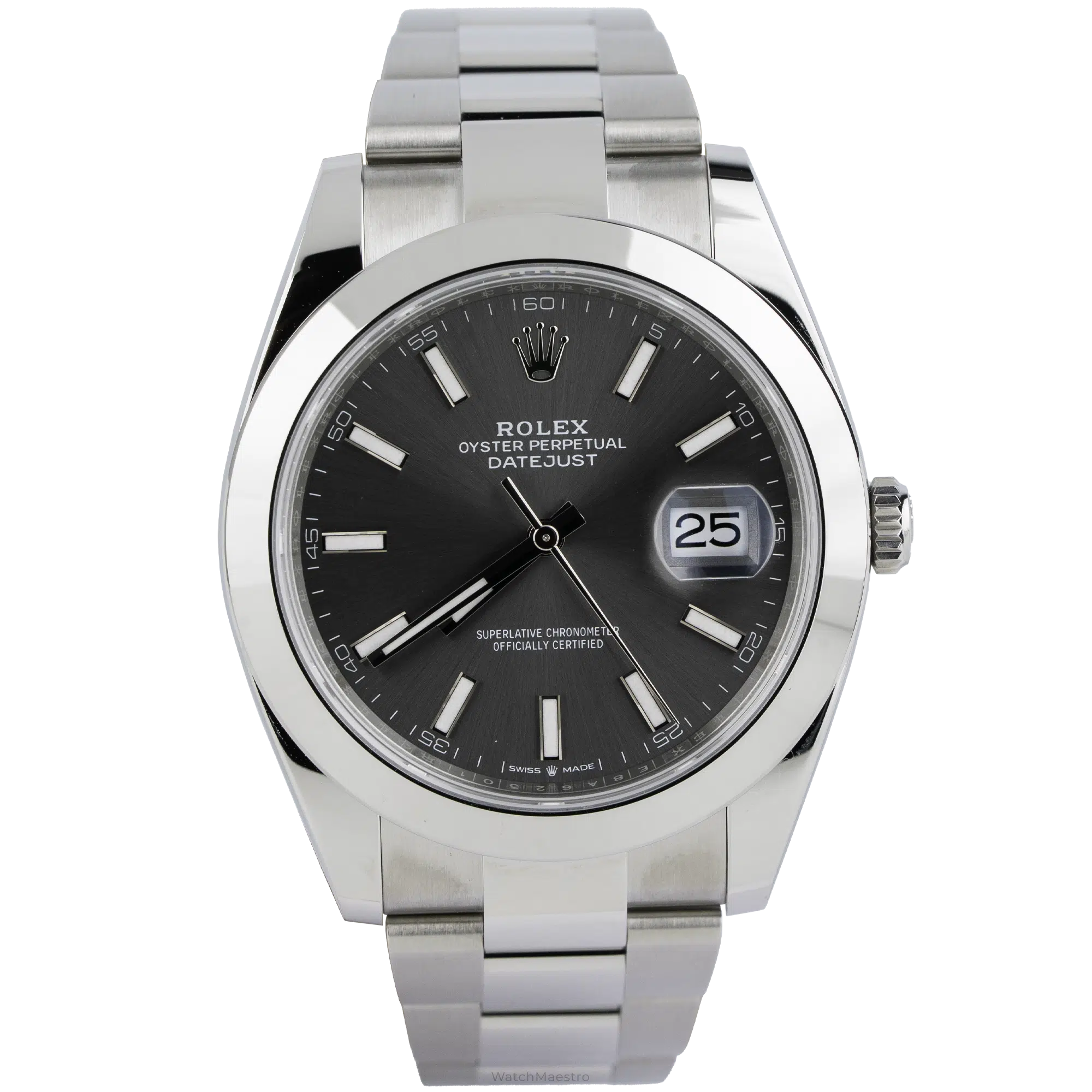 Rolex Datejust 41 Grey Smooth Bezel Oyster Bracelet (1)