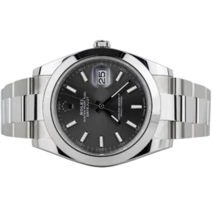 Rolex Datejust 41 Grey Smooth Bezel Oyster Bracelet (2)