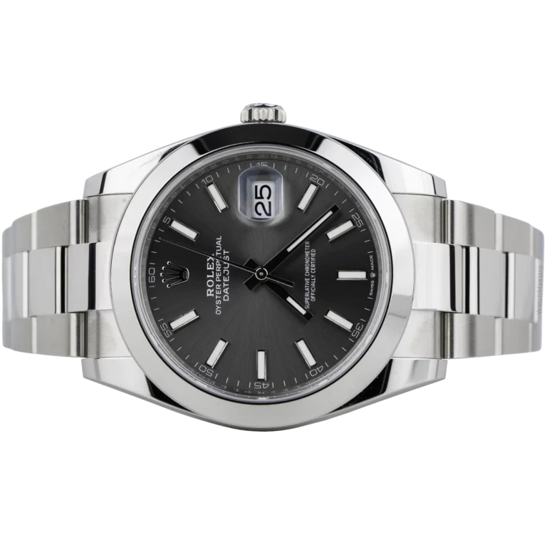 Rolex Datejust 41 Grey Smooth Bezel Oyster Bracelet (2)