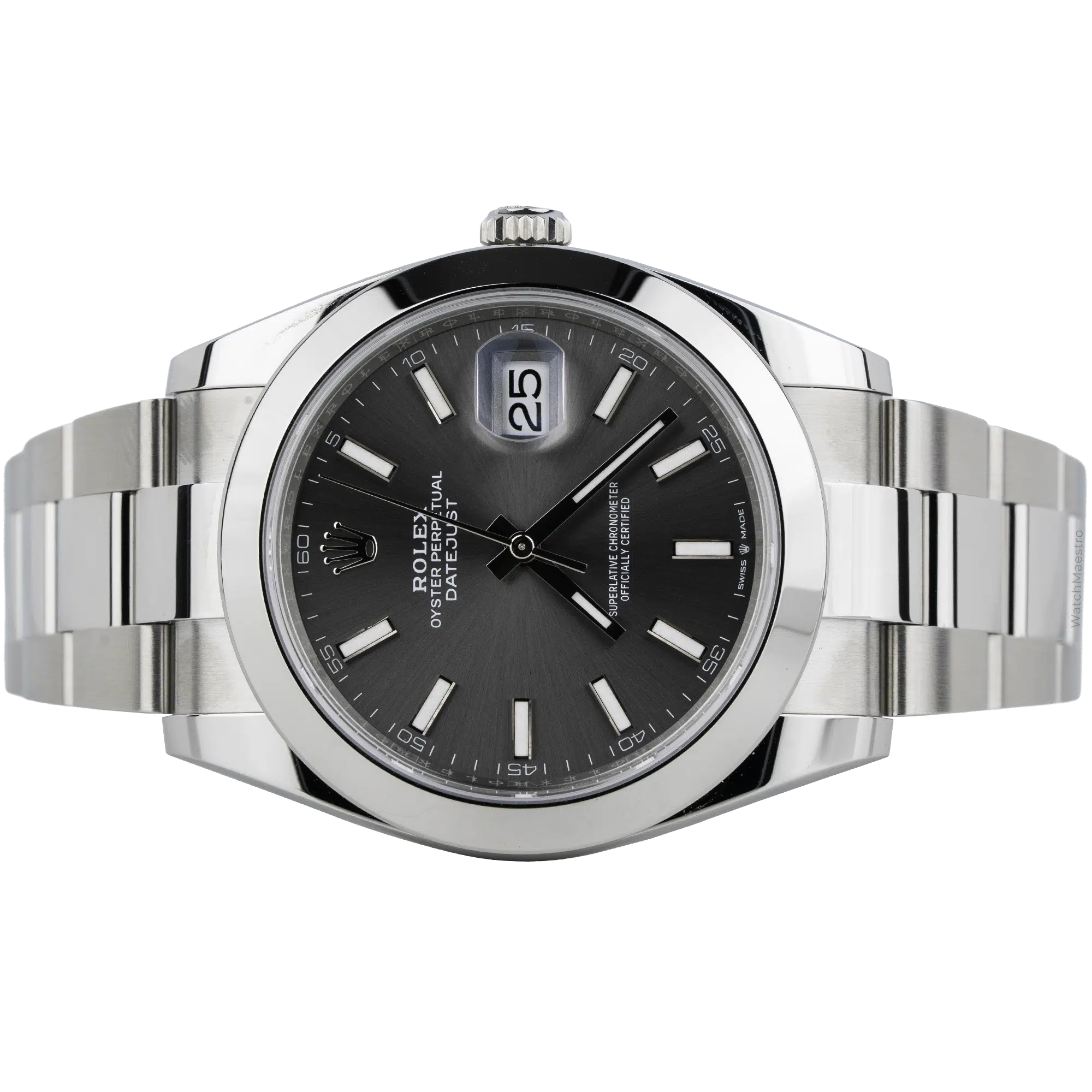 Rolex Datejust 41 Grey Smooth Bezel Oyster Bracelet (2)