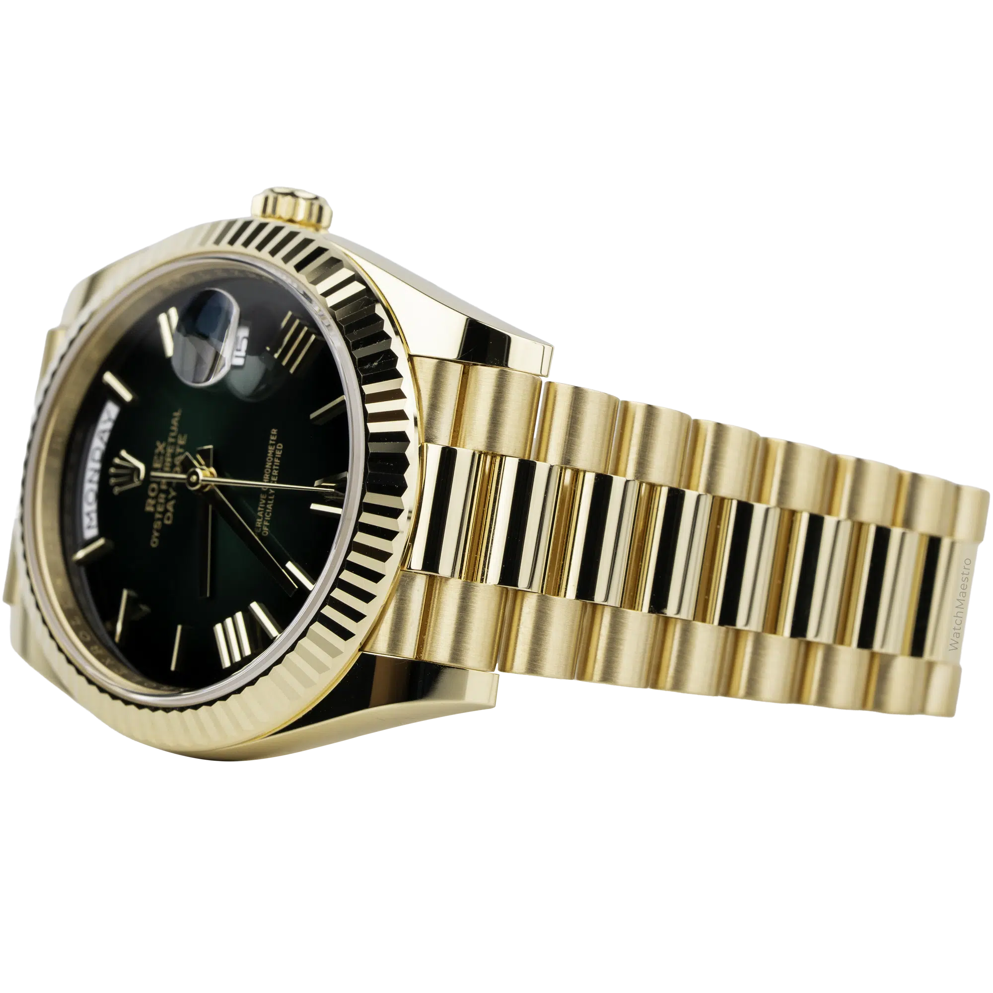 Rolex Day Date 40 Yellow Gold Green Ombre (3)