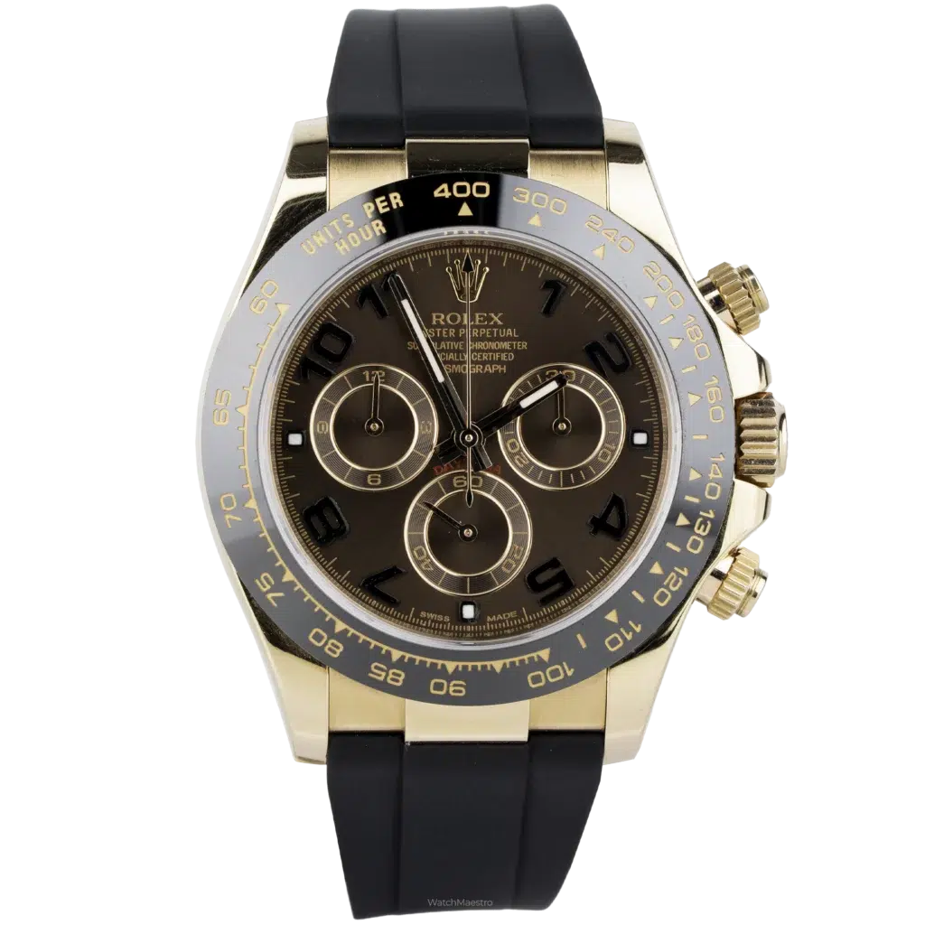 Rolex Daytona Rose Gold Choco Numerals Rubber Strap (1)