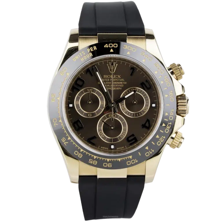 Rolex Daytona Rose Gold Choco Numerals Rubber Strap (1)