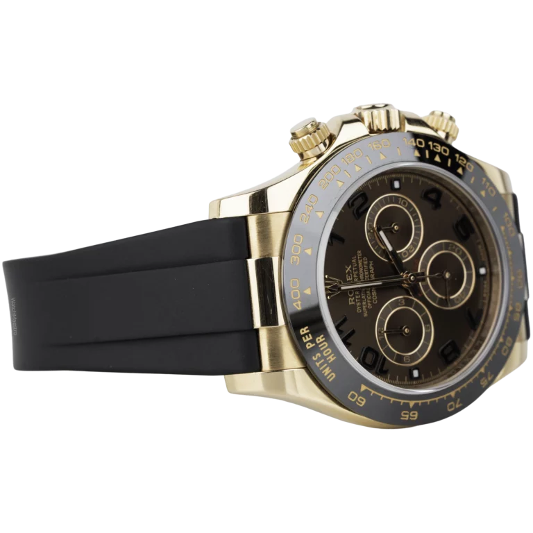 Rolex Daytona Rose Gold Choco Numerals Rubber Strap (4)