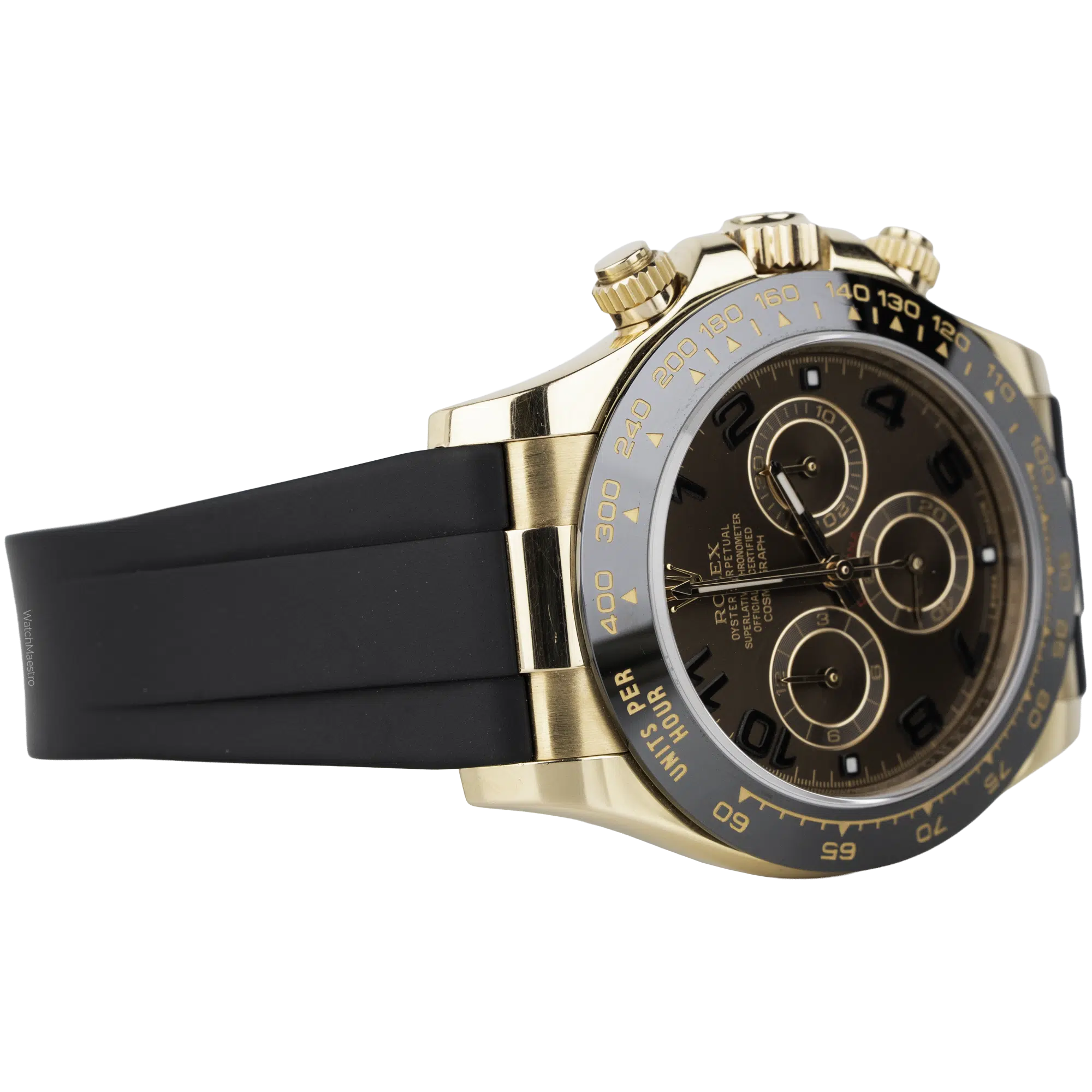 Rolex Daytona Rose Gold Choco Numerals Rubber Strap (4)