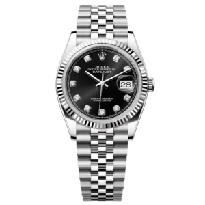 Rolex Datejust 36 Black Diamond Jubilee Fluted Steel Product