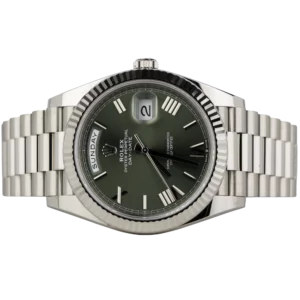 Rolex Day Date White Gold Olive Roman (2)