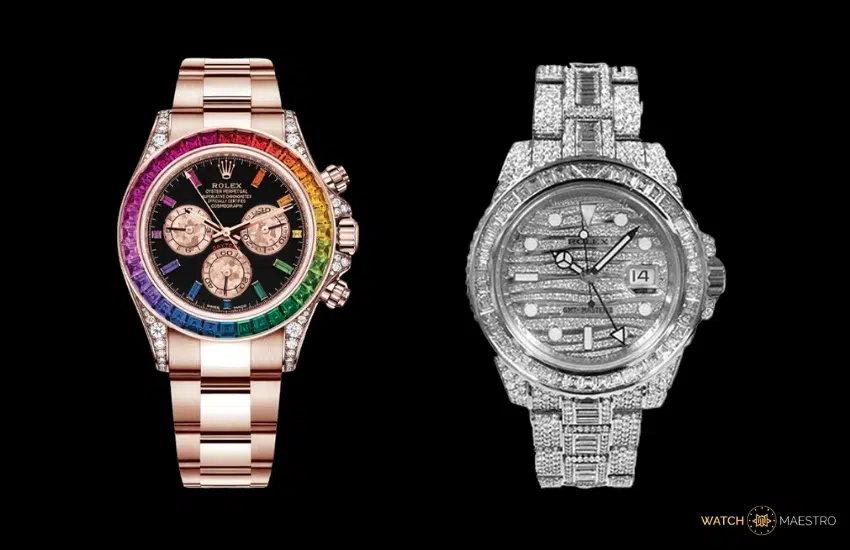 Rolex Cosmograph Daytona Rainbow and Rolex GMT-Master II Ice