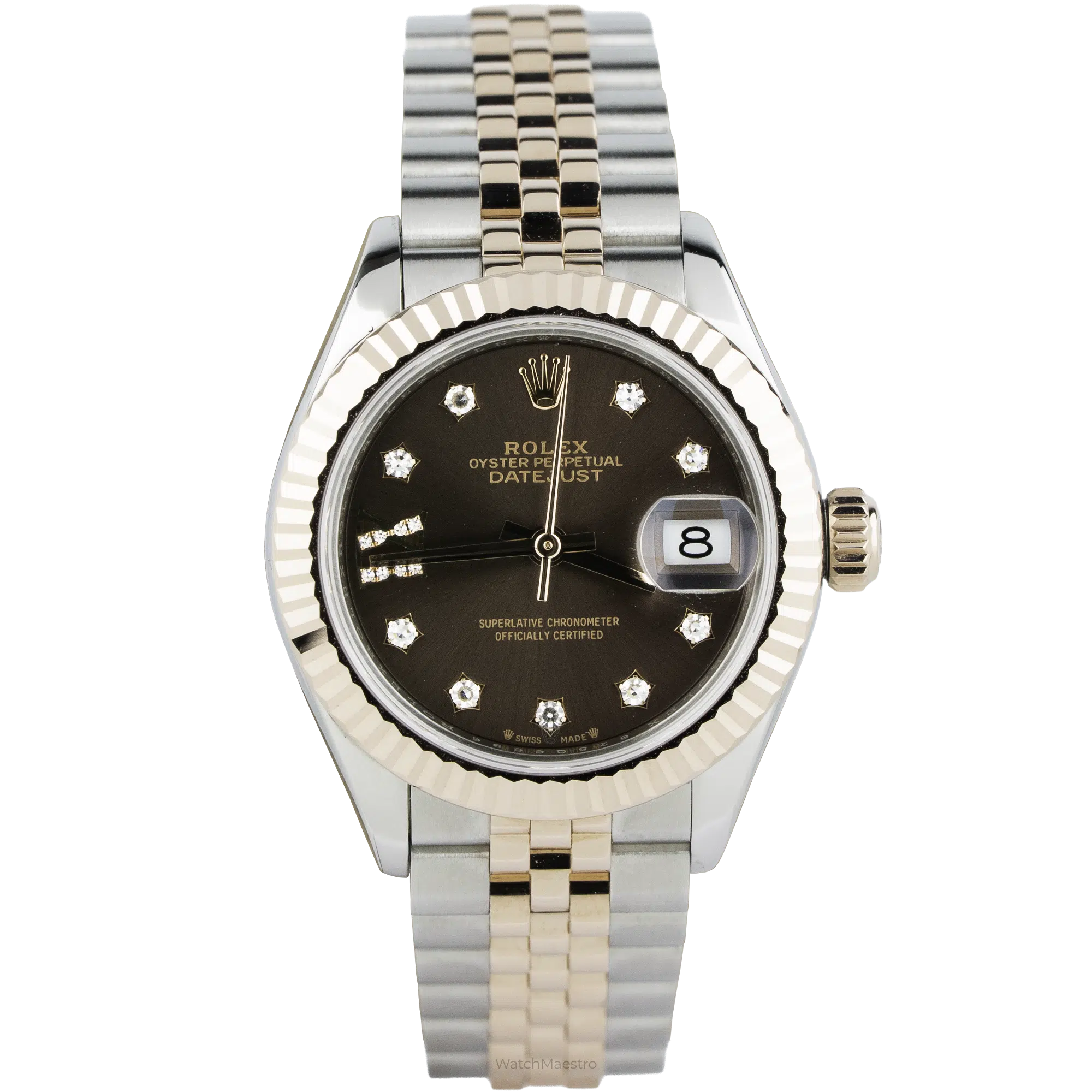 Rolex Lady Datejust 28 Choco Diamond Star Roman IX 1