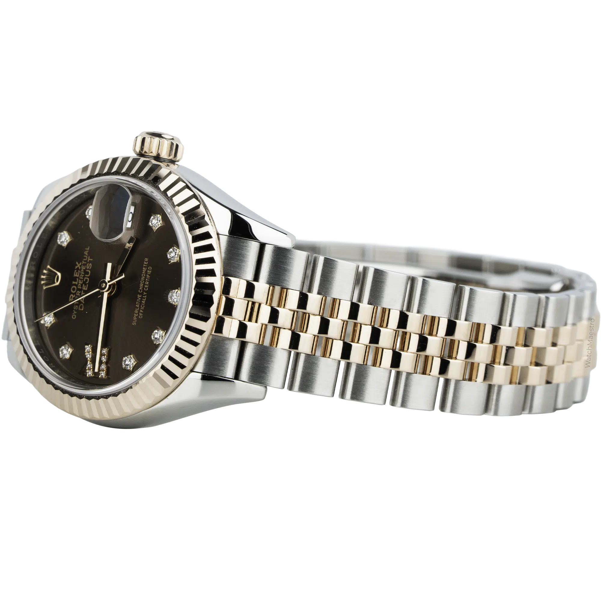 Rolex Lady Datejust 28 Choco Diamond Star Roman IX 3