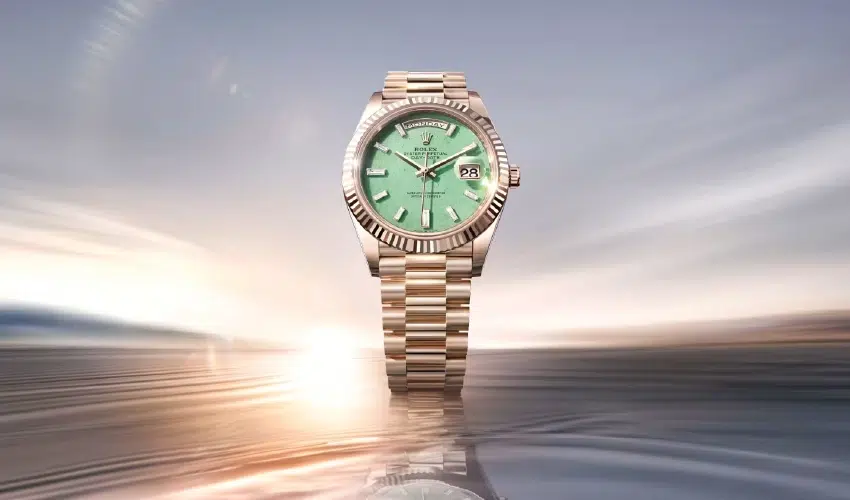 Day-Date 40 in Jubilee Gold & Pistachio Dial