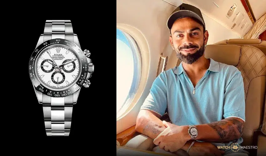 Virat Kohli flashes his Rolex Cosmograph Daytona Panda