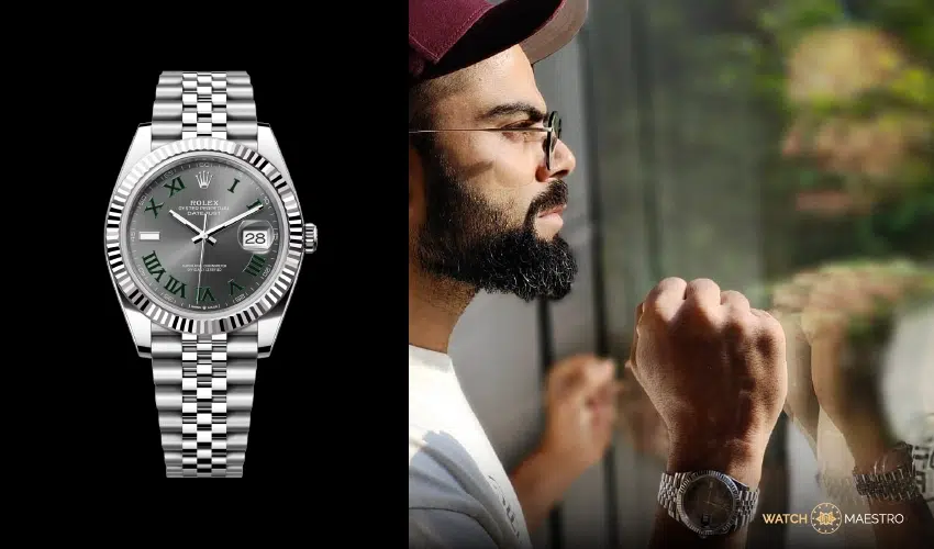 Kohli wearing Rolex Datejust 41 Wimbledon 