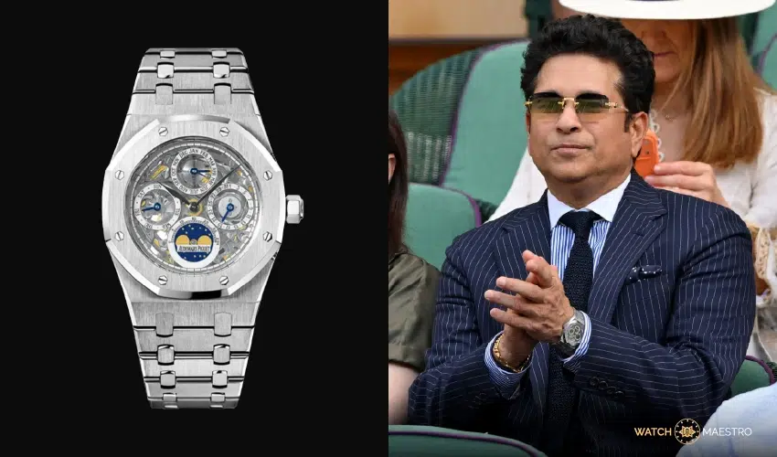 Sachin Tendulkar at Wimbledon 2026 wearing his iconic AP watch