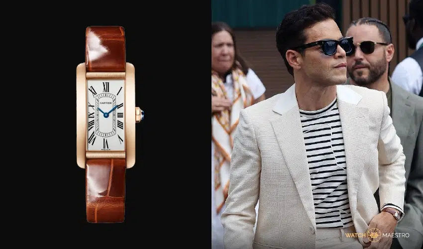 Rami Malek's Cartier Tank Americaine