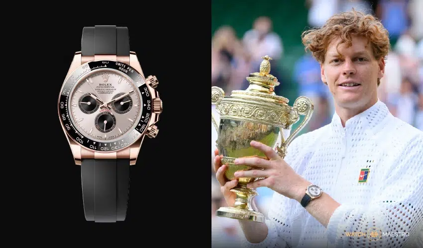 Jannik Sinner wearing Rolex Daytona at Wimbledon 