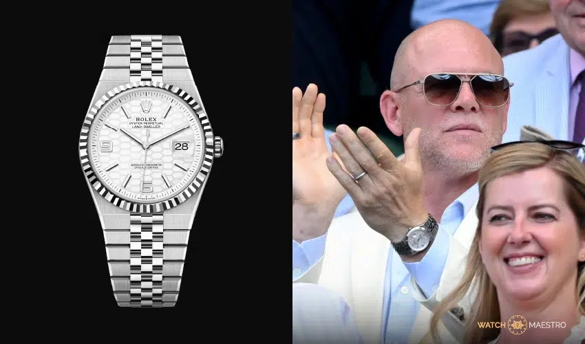 Mike Tindall wearing Rolex’s newest integrated-bracelet model