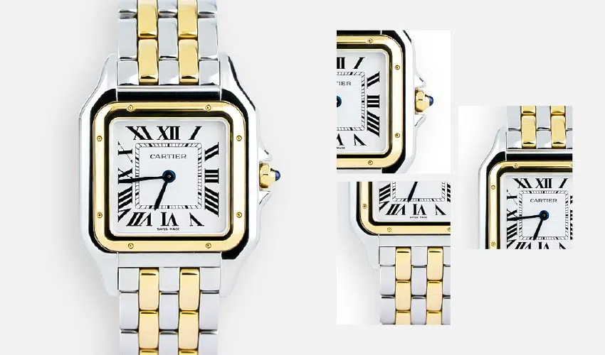 ساعة Panthère de Cartier Medium ثنائية اللون من الذهب الأصفر والفولاذ (W2PN0019)