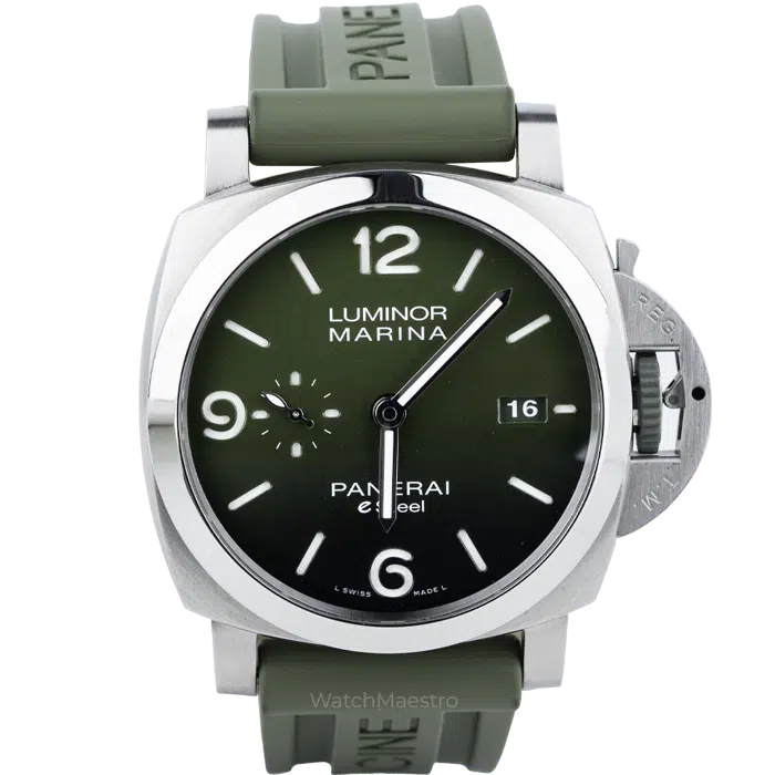 PANERAI LUMINOR MARINA VERDE SMERALDO 44MM STAINLESS STEEL GREEN STRAP