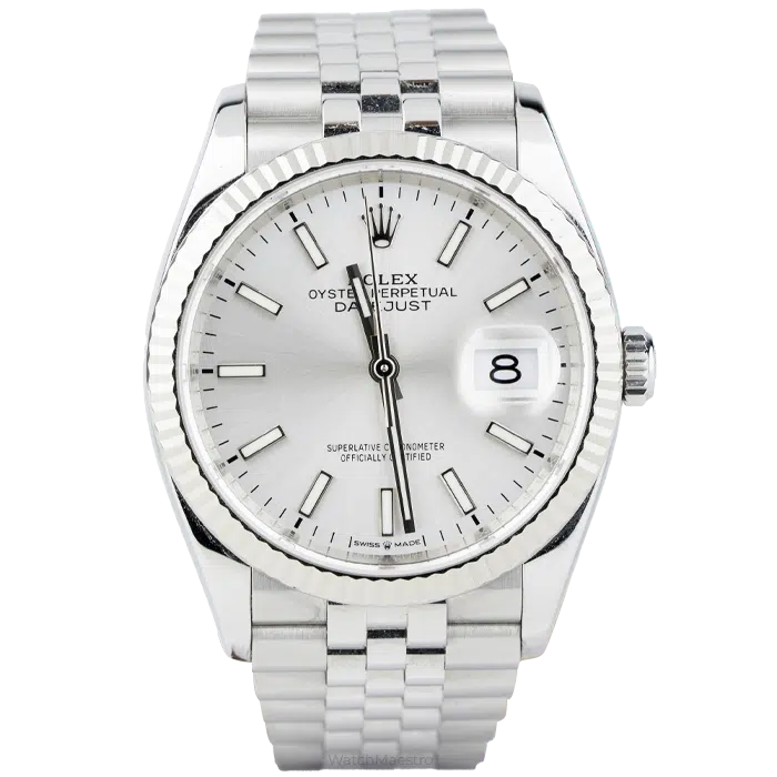 Rolex Datejust 36 Silver Dial with Fluted Bezel Jubilee Bracelet 1