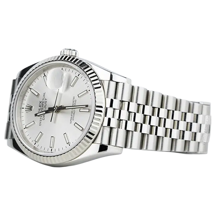 Rolex Datejust 36 Silver Dial with Fluted Bezel Jubilee Bracelet 3