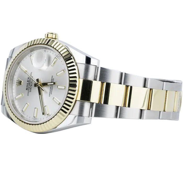 Rolex Datejust 41 Silver Dial Two Tone Yellow Gold with Fluted Bezel Oyster Bracelet 2023 3