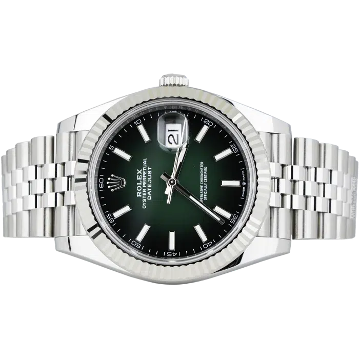 Rolex Datejust 41 Green Ombre Dial with Fluted Bezel Jubilee Bracelet 2