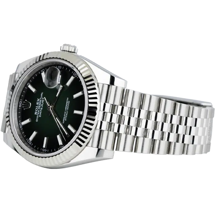 Rolex Datejust 41 Green Ombre Dial with Fluted Bezel Jubilee Bracelet 3