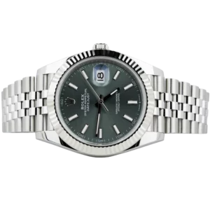 Rolex Datejust 41 Mint Green with Jubilee Bracelet Fluted Bezel 2