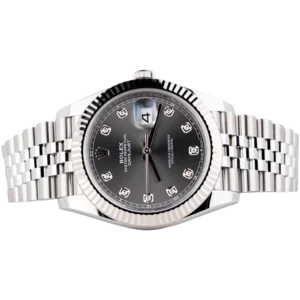 Datejust 41 Rhodium Diamond Dial with Fluted Bezel Jubilee Bracelet 2