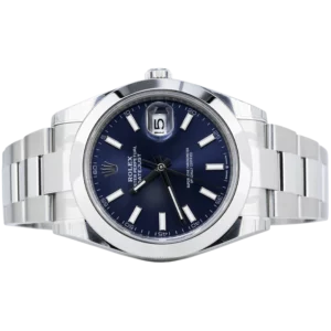 Rolex Datejust 41 Blue Dial with Smooth Bezel Oyster Bracelet 2