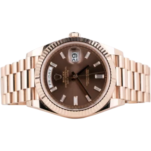 Rolex Day Date 40 Rose Gold Chocolate Baguette Dial 2